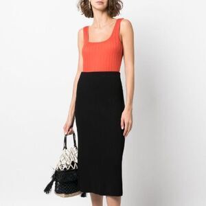 NWT Vince ribbed square-neck tank top in red V817883912 size L